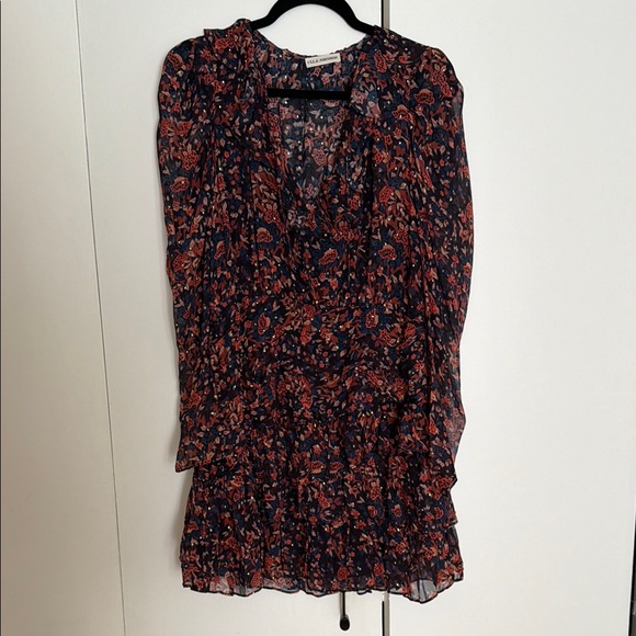 Ulla Johnson Dresses & Skirts - Ulla Johnson Floral Long Sleeve Dress - Navy and Red